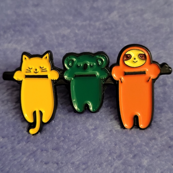 Cat, Koala, & Sloth Hangin With Friends Enamel Pin - Picture 2 of 12